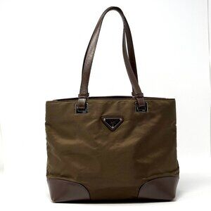 Prada Brown Nylon Tessuto Acciaio Shoulder Bag Purse BR3070 w/ authenticity card
